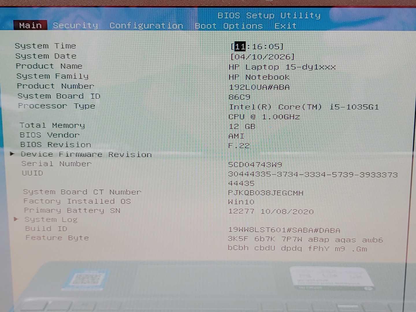 HP Laptop 15-dy1043dx 15.6" Touch Intel i5-1035G1 12GB 256GB SSD **NO OS/NO AC** - Image 8