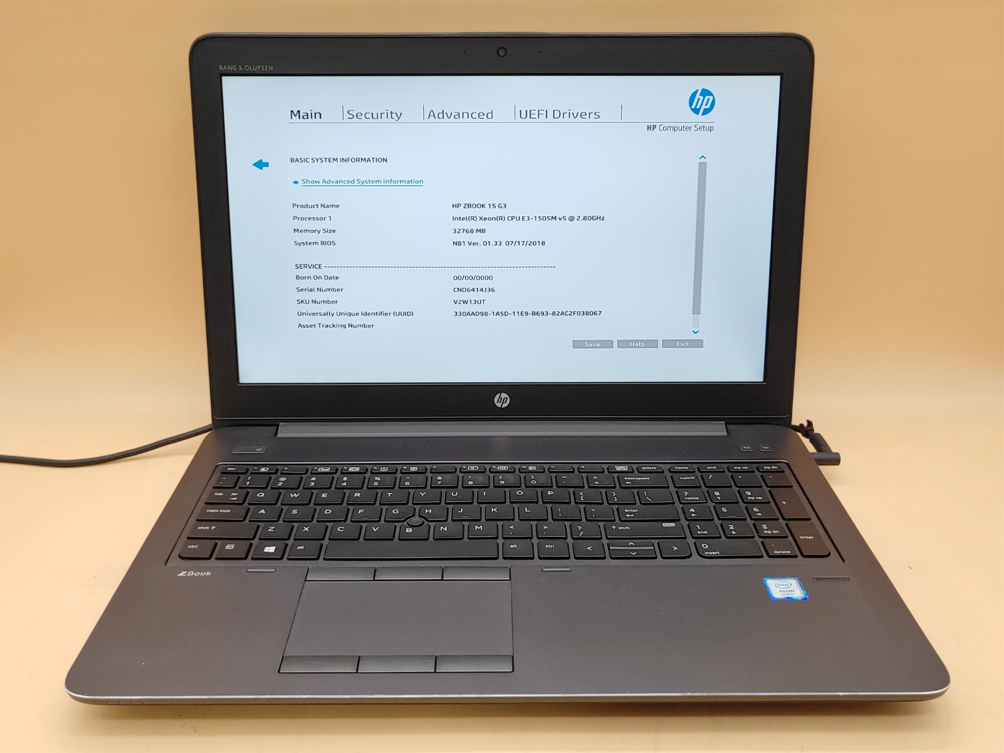 HP ZBook 15 G3 Xeon E3-1505M v5 32GB 512GB M2000M **BAD BATTERY** *NO OS/NO AC*