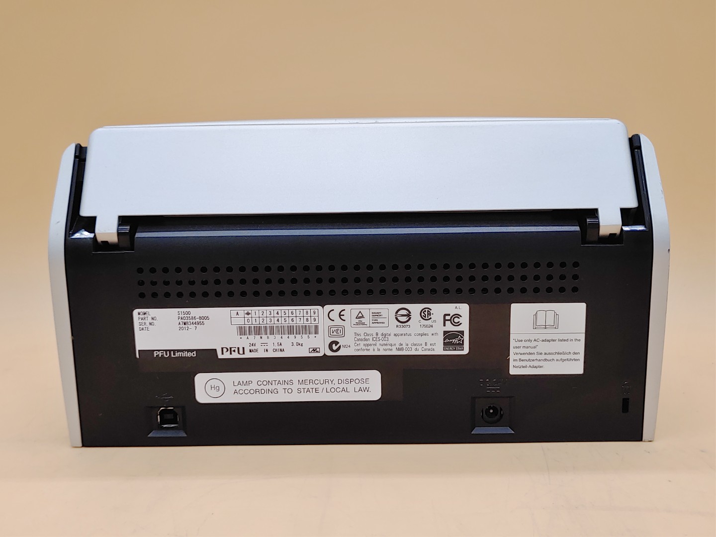 Fujitsu ScanSnap S1500 Document Duplex Sheetfed Scanner PA03586-B005 **NO A/C** - Image 7