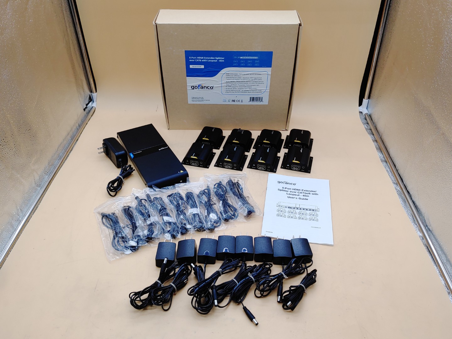gofanco 8-Port HDMI Extender/Splitter over CAT6 w/ Loopout-40m (HDMIExt8P) *READ