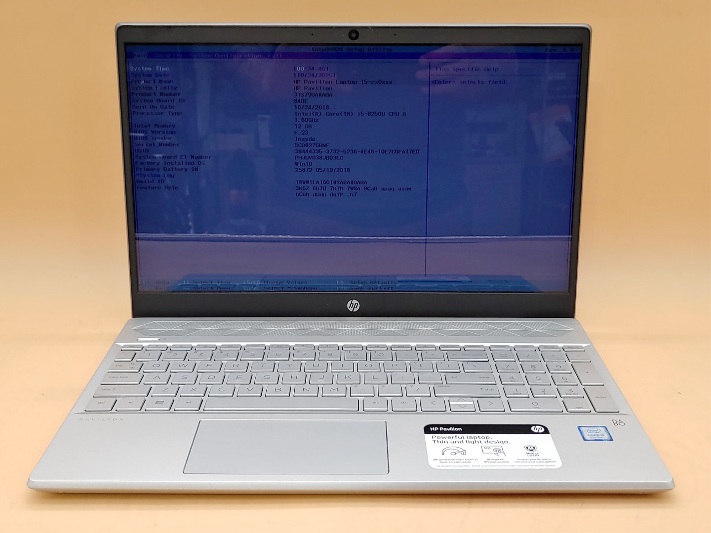 HP Pavilion 15-cs0053cl 15.6" Touch Intel i5-8250U 12GB 1TB HDD **NO OS/NO AC**