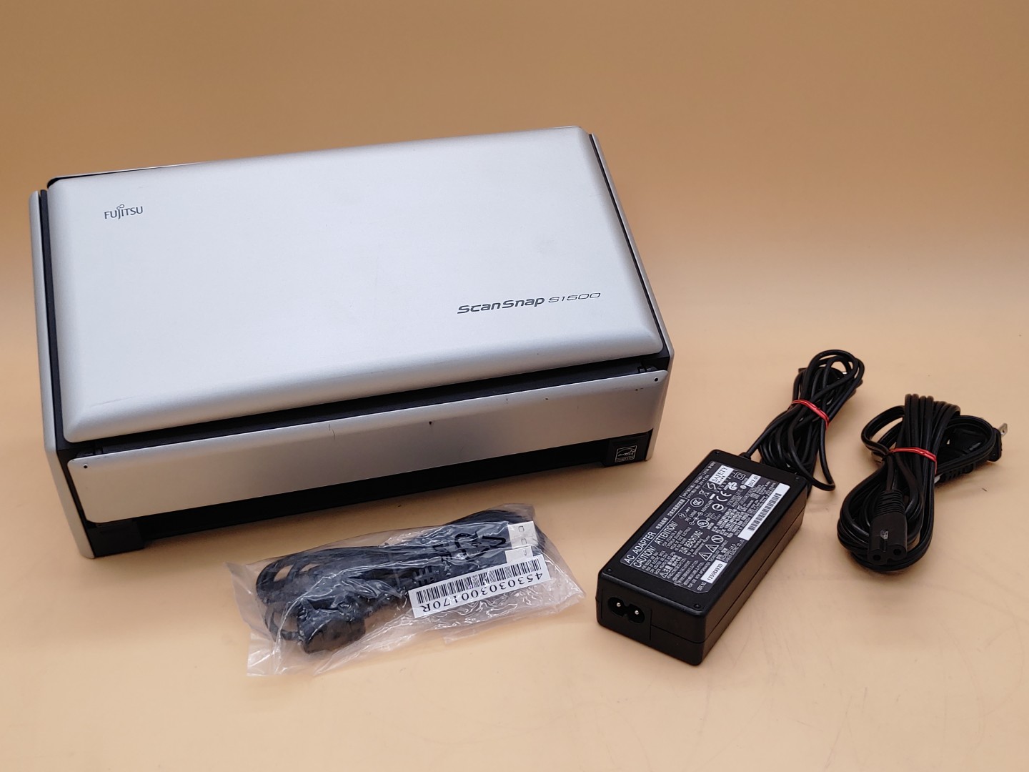Fujitsu ScanSnap S1500 Document Scanner w/ Power Adapter+USB Cable PA03586-B015