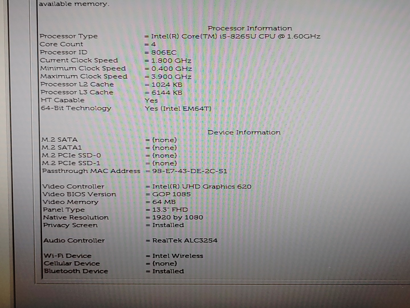 Dell Latitude 7300 13.3" Intel i5-8265U **NO RAM/NO SSD/NO OS/NO AC* **READ** - Image 8