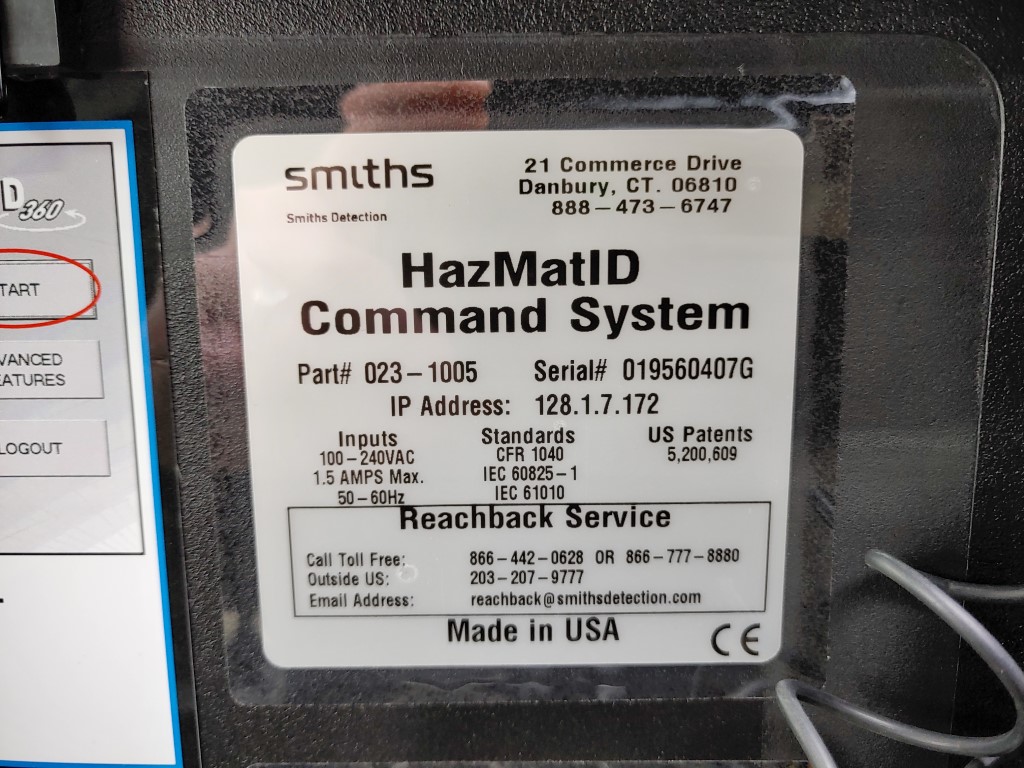 Smiths Detection 023-1005 HazMatID Command System ✔✔✔✔ *NO POWER ADAPTER* - Image 9