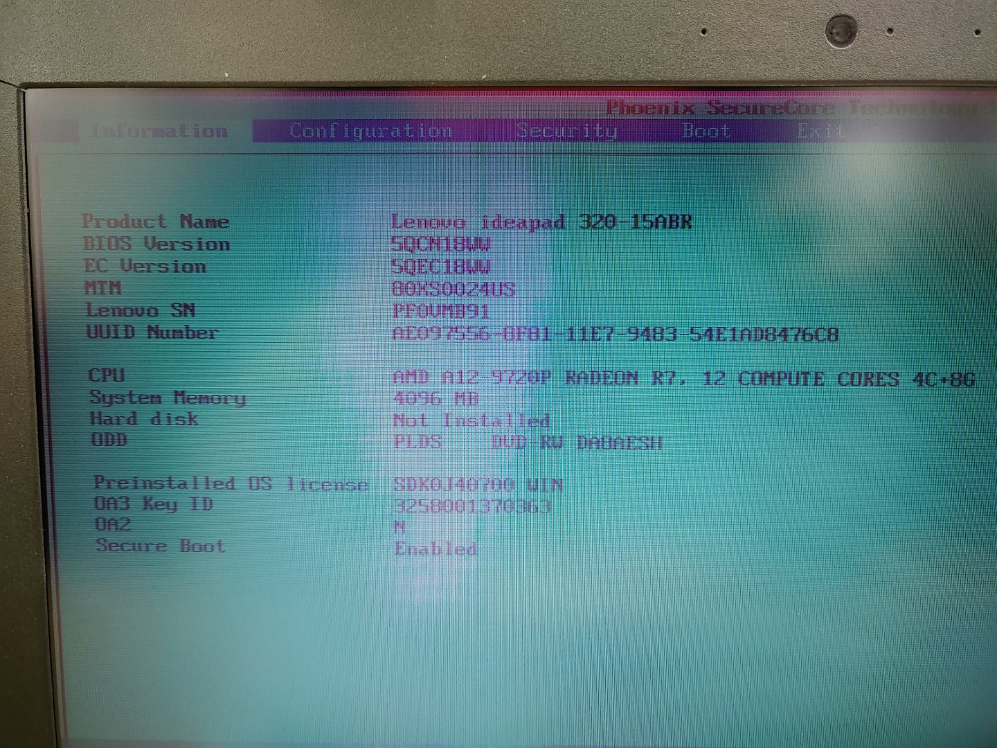 Lenovo IdeaPad 320-15ABR 15.6" AMD A12-9720P✔4GB✔ **NO HDD/NO AC** **BAD SCREEN* - Image 11