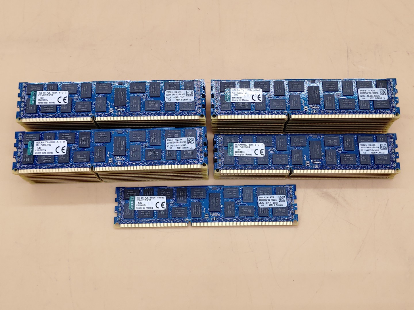 Kingston 16GB 2Rx4 PC3L-10600R DDR3 KTH-PL313LV/16G ECC Server Ram - LOT of (36)