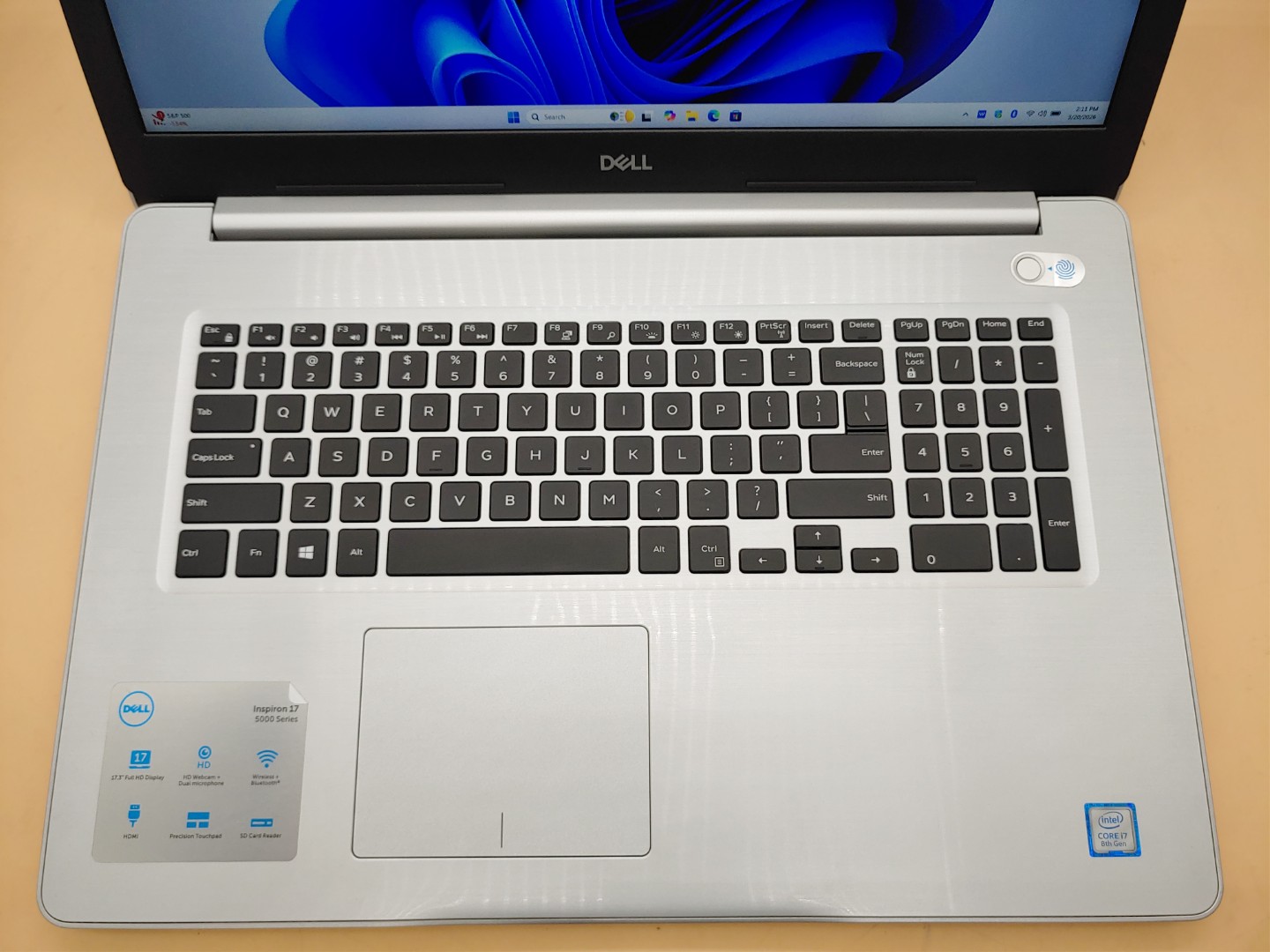 Dell Inspiron 5770 17.3" Intel i7-8550U 16GB 512GB NVMe + 2TB HDD Win11 *NO A/C* - Image 4