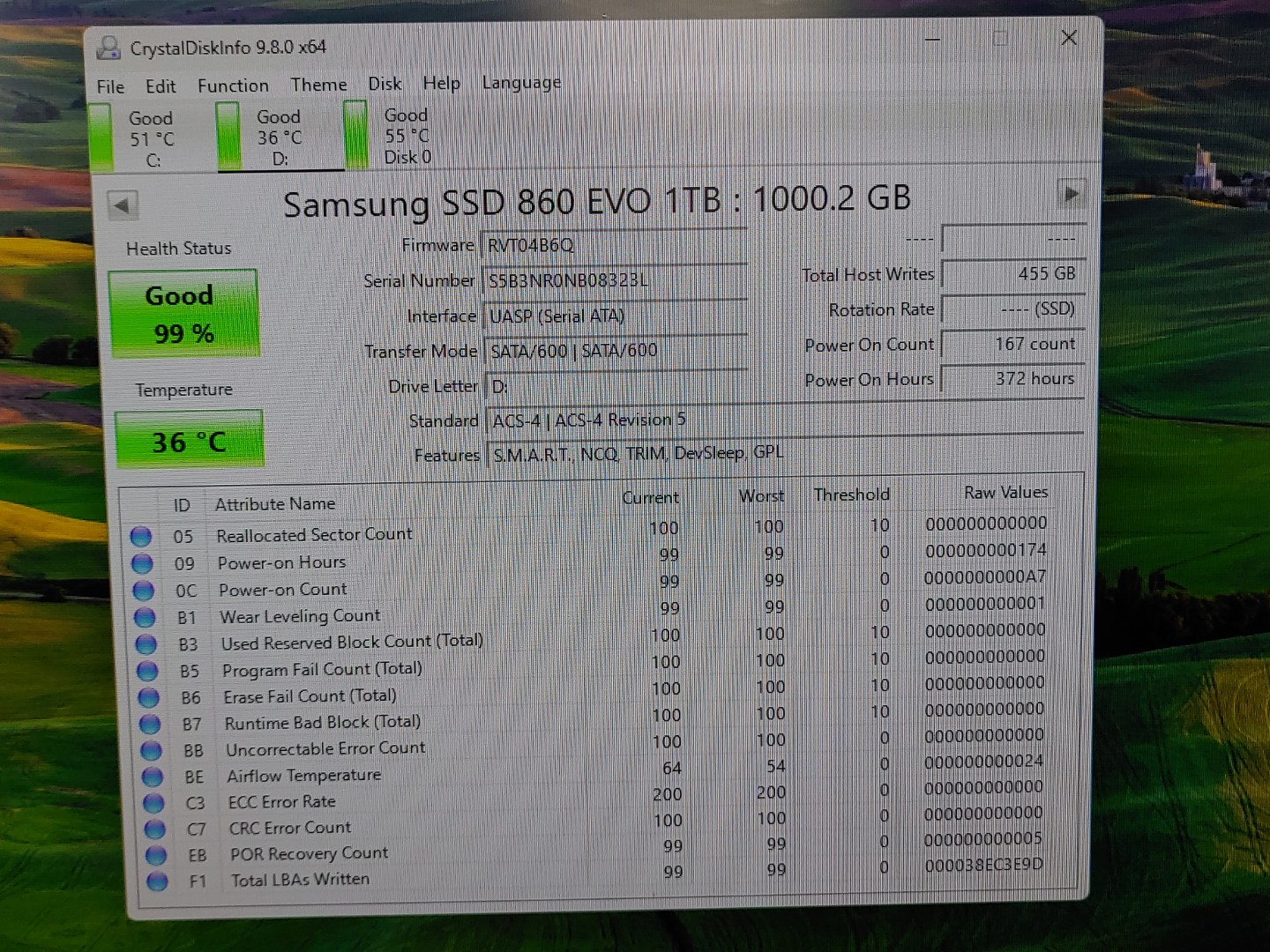Samsung 860 EVO 1TB 2.5" SATA III SSD Solid State Drive MZ-76E1T0 (99% Health) - Image 2