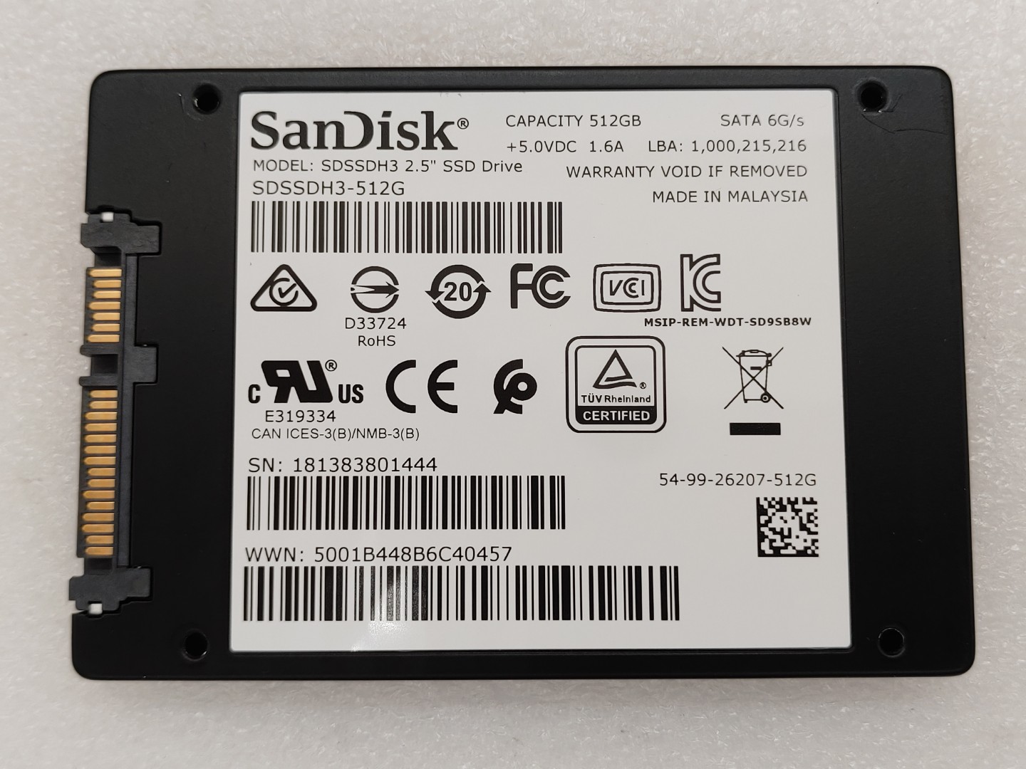 SanDisk Ultra 3D 512GB SATA 6Gb/s Solid State Drive SDSSDH3-512G (100% Health) - Image 5