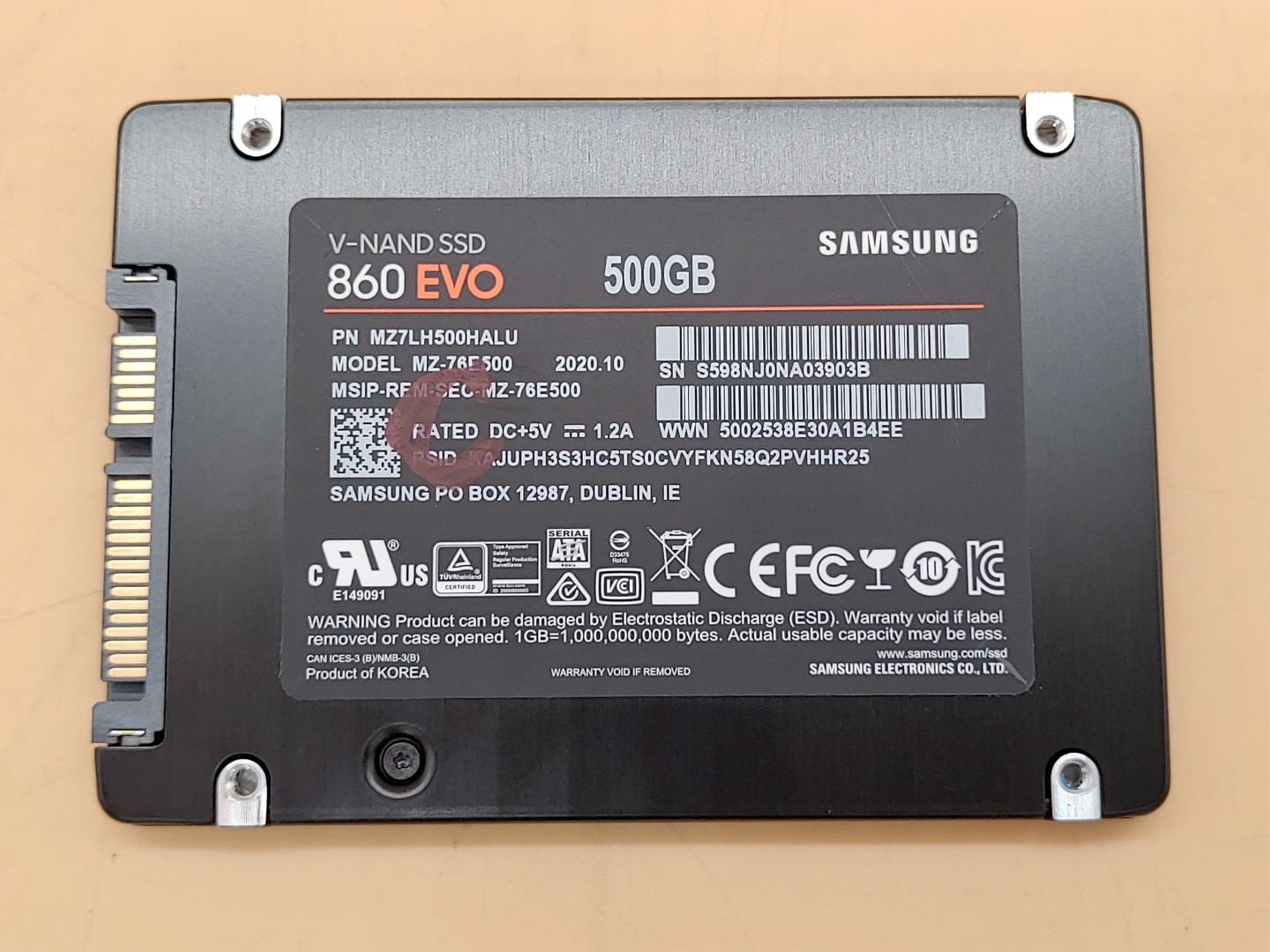 Samsung 860 EVO 500GB 2.5" SATA III SSD Solid State Drive MZ-76E500 (99% Health) - Image 4