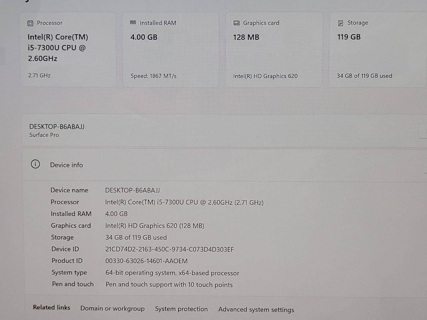 Microsoft Surface Pro 12.3" Touch i5-7300U 4GB 128GB 1796 Win11Pro *NO A/C* - Image 7