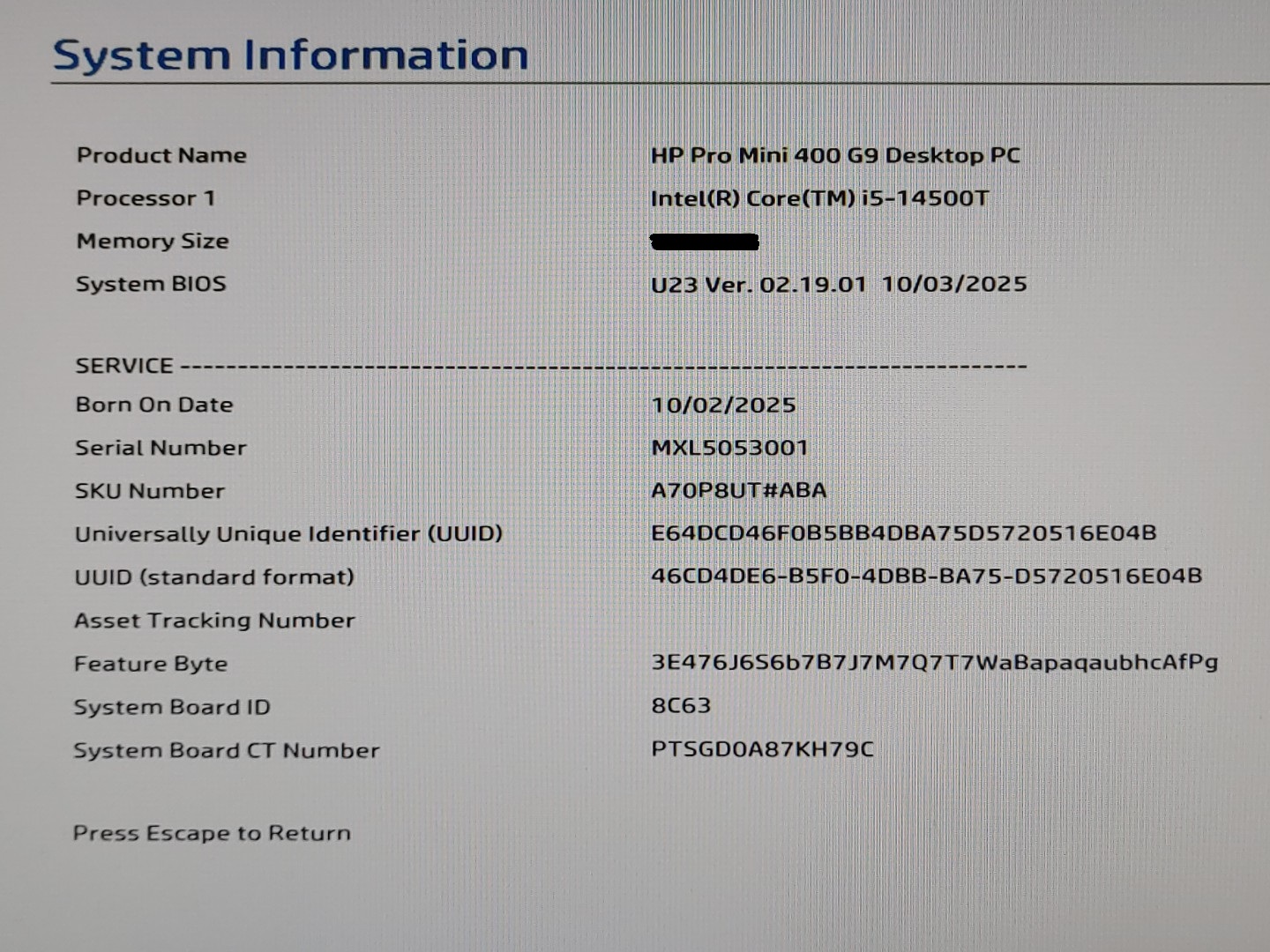 HP Pro Mini 400 G9 Intel Core i5-14500T 256GB SSD Wi-Fi **NO RAM/NO OS/NO AC** - Image 7