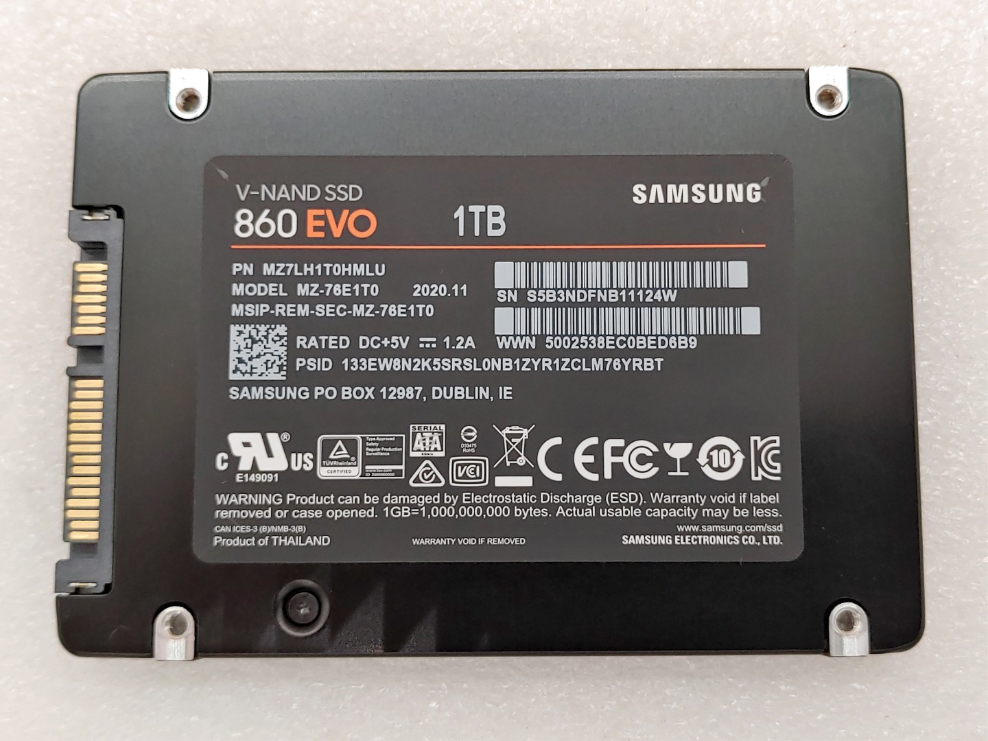 Samsung 860 EVO 1TB 2.5" SATA III SSD Solid State Drive MZ-76E1T0 (100% Health) - Image 5