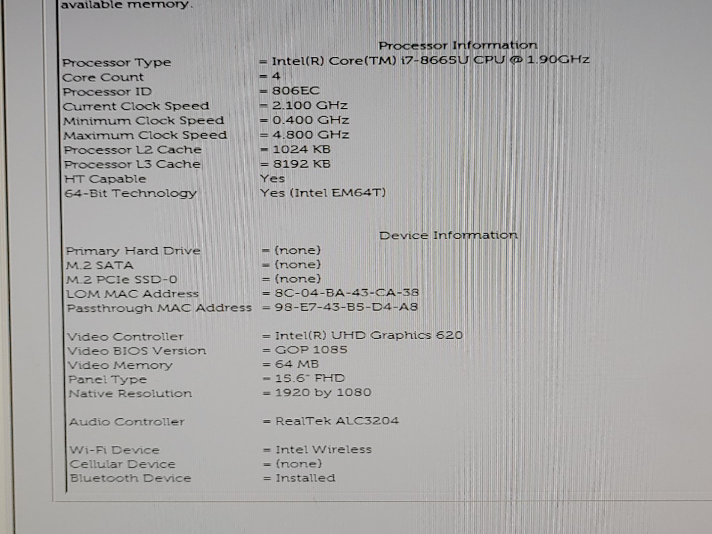 Dell Latitude 5500 15.6" i7-8665U *NO SSD/RAM/BATT/AC* **CRACKED LCD** *READ* - Image 11