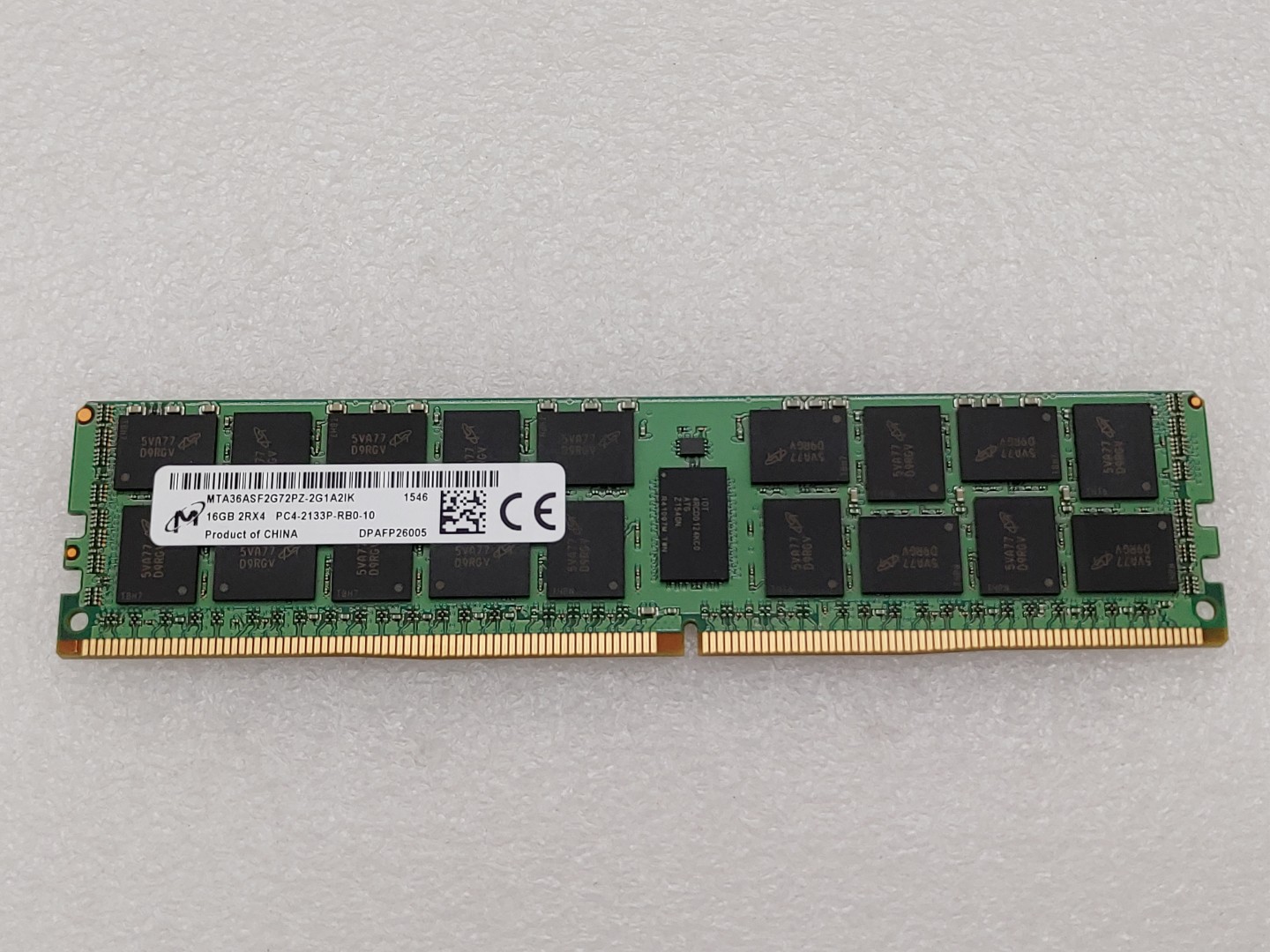 Micron 16GB 2RX4 PC4-2133P DDR4 MTA36ASF2G72PZ-2G1A2IK ECC Reg RDIMM Server Ram