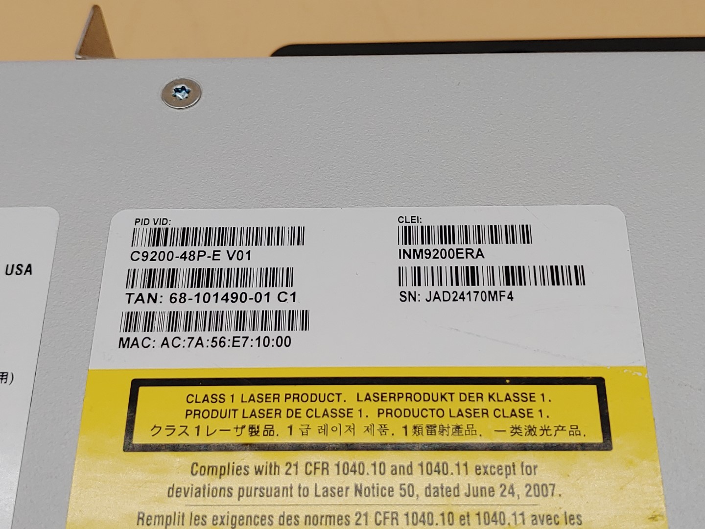 Cisco Catalyst 9200 48-Port PoE+ Network Switch C9200-48P-E V01 - Image 5