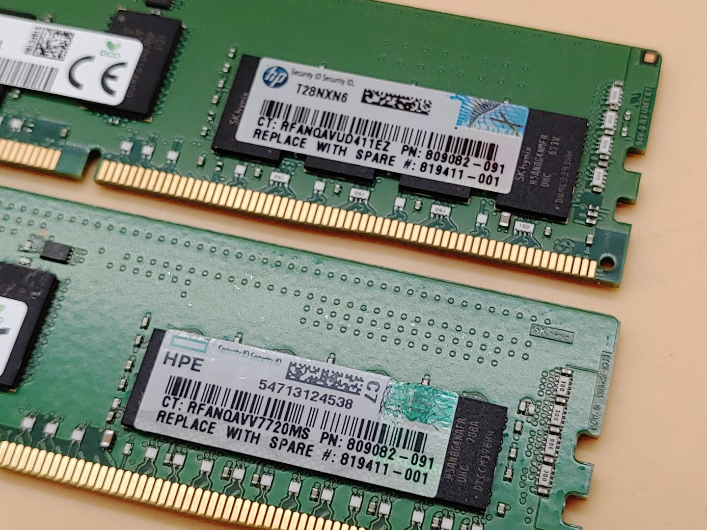SK Hynix 16GB 1Rx4 PC4-2400T HMA82GR7AFR4N-UH DDR4 ECC Server Memory -LOT of (2) - Image 3