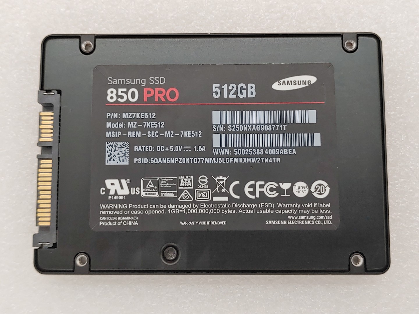 Samsung 850 PRO 512GB 2.5" SATA SSD Solid State Drive MZ-7KE512 (99% Health) - Image 5