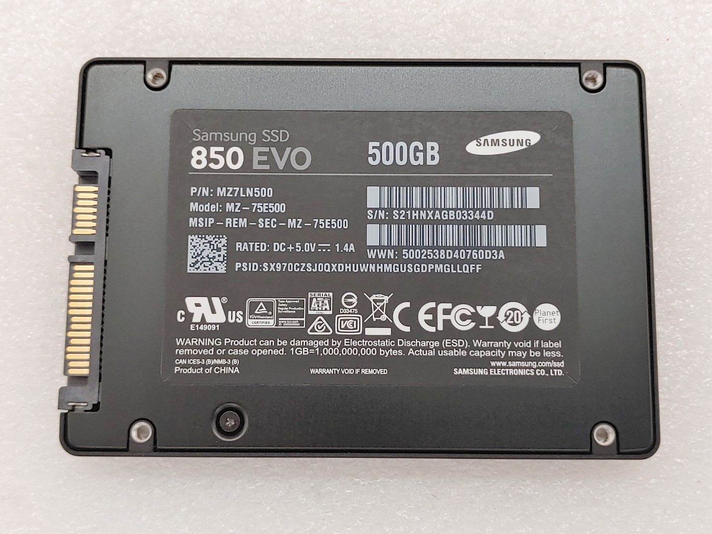 Samsung 850 EVO 500GB 2.5" SATA SSD Solid State Drive MZ-75E500 (99% Health) - Image 5