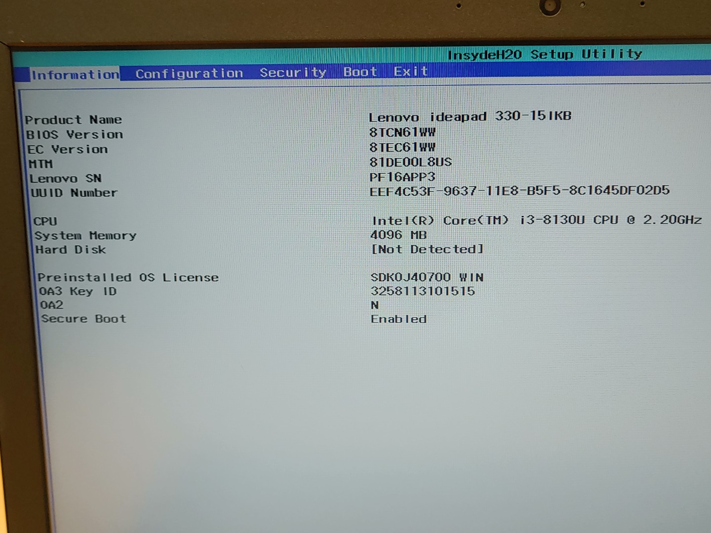 Lenovo IdeaPad 330-15IKB 15.6" Intel i3-8130U 4GB *NO HDD/NO OS/NO AC* *READ* - Image 11