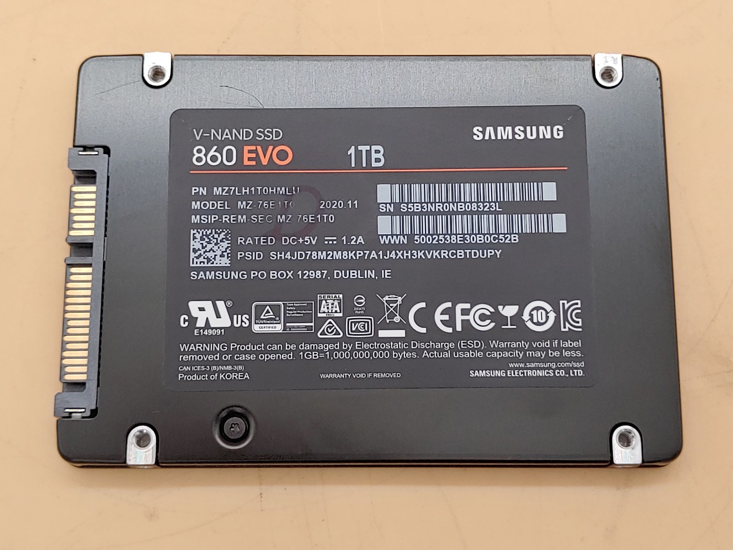 Samsung 860 EVO 1TB 2.5" SATA III SSD Solid State Drive MZ-76E1T0 (99% Health) - Image 4