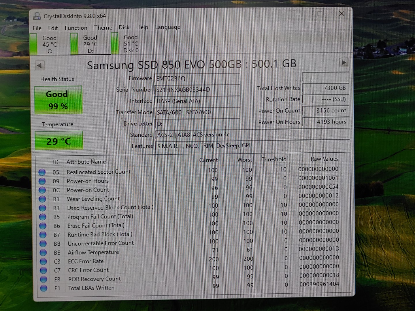 Samsung 850 EVO 500GB 2.5" SATA SSD Solid State Drive MZ-75E500 (99% Health) - Image 2