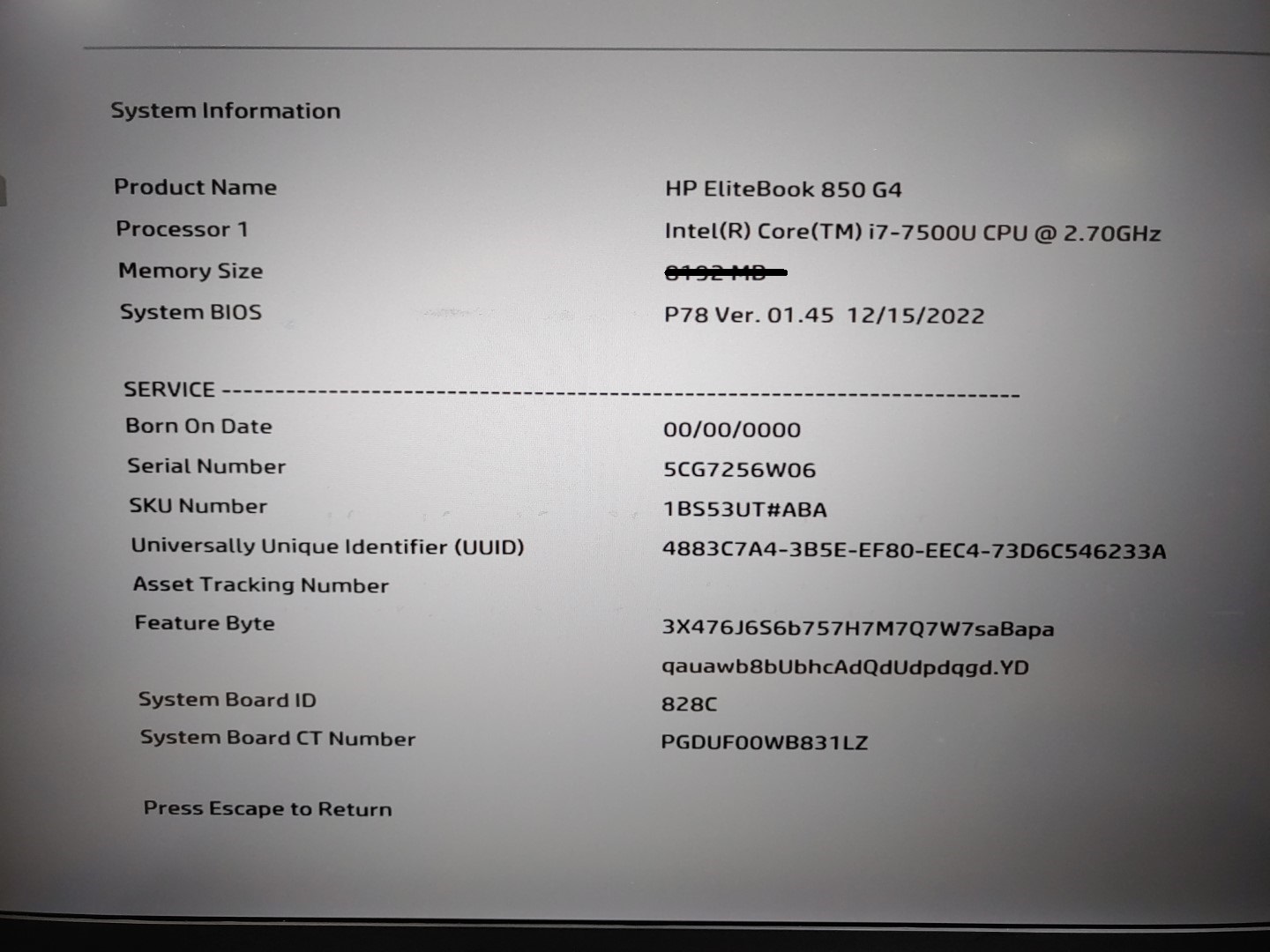 HP EliteBook 850 G4 15.6" Intel i7-7500U✔ *NO RAM/NO SSD/NO HDD/NO AC* *READ*** - Image 10