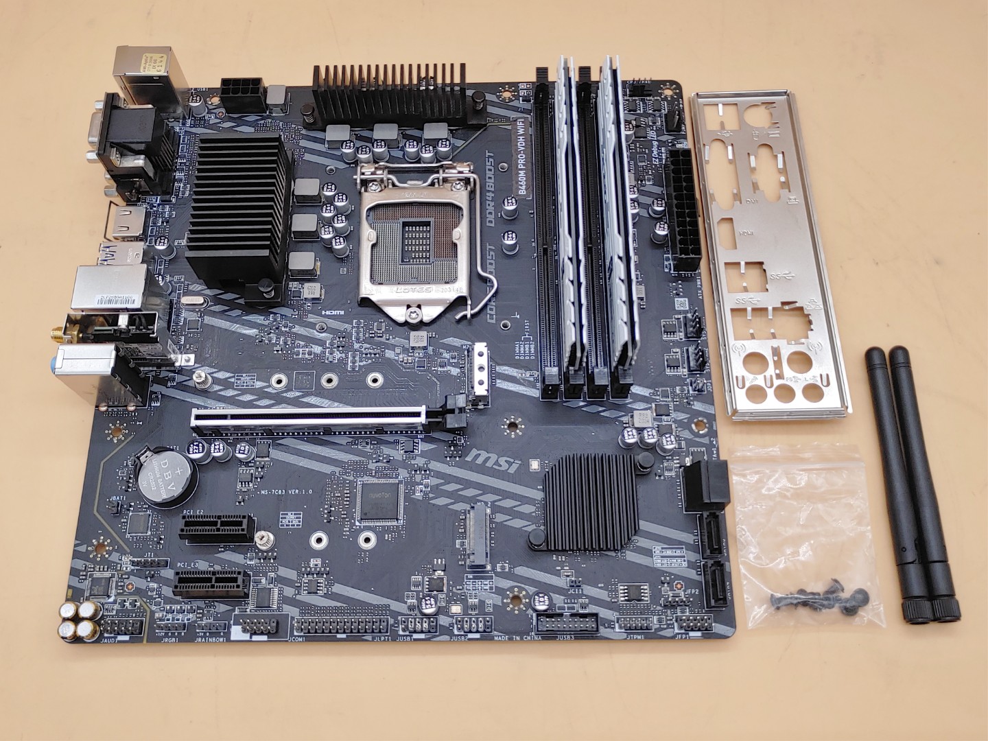 MSI B460M PRO-VDH WIFI Motherboard LGA1200 DDR4 mATX w/ 16GB RAM + 2 Antennas