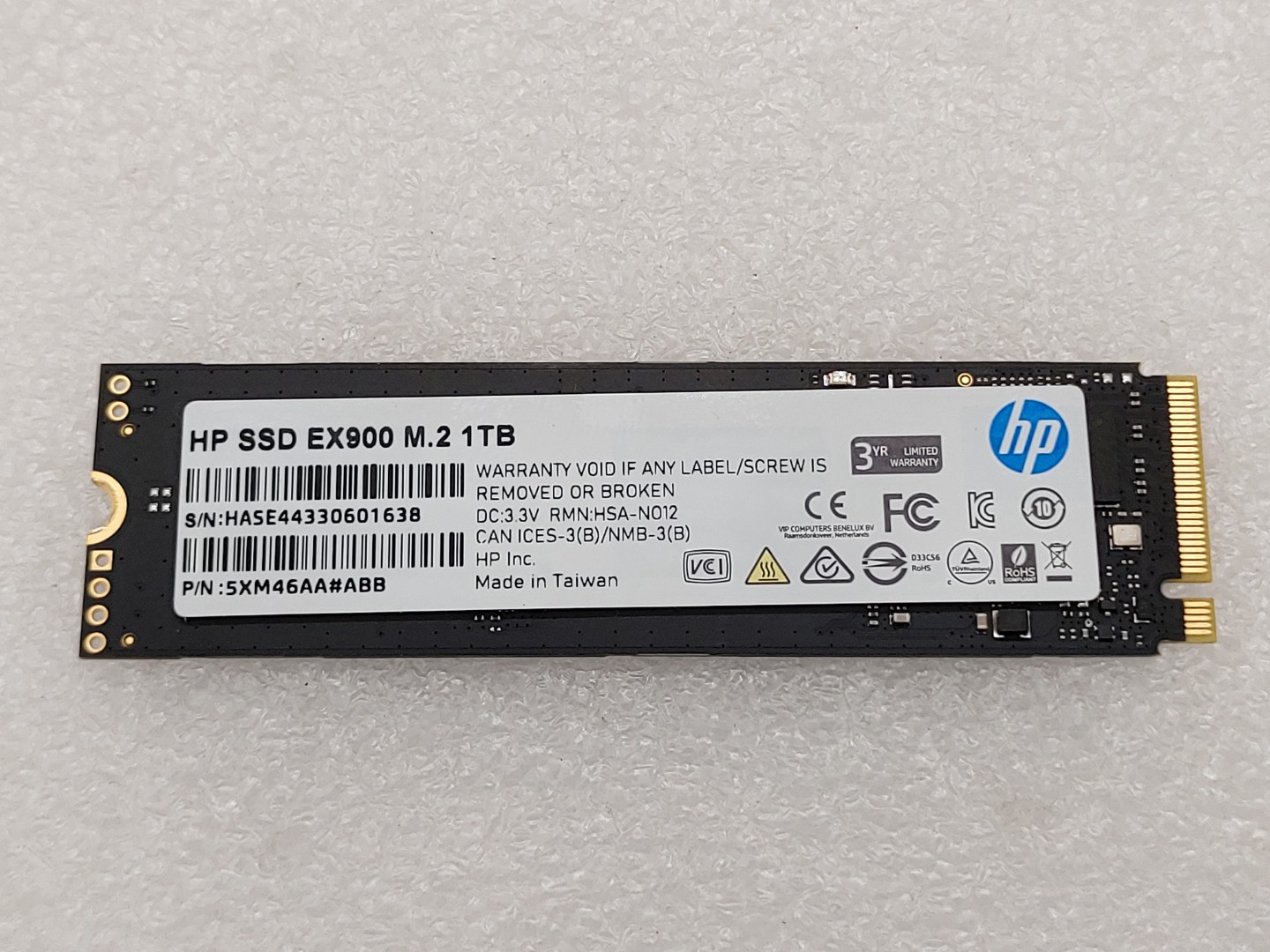 HP EX900 M.2 1TB PCIe 3.0 3D TLC NAND NVMe Internal SSD 5XM46AA#ABB [100% Health