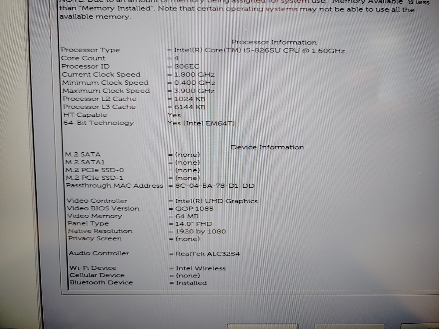 Dell Latitude 7400 14" Intel i5-8265U✔ *NO SSD/NO RAM/NO BATT/NO AC* *READ* - Image 10