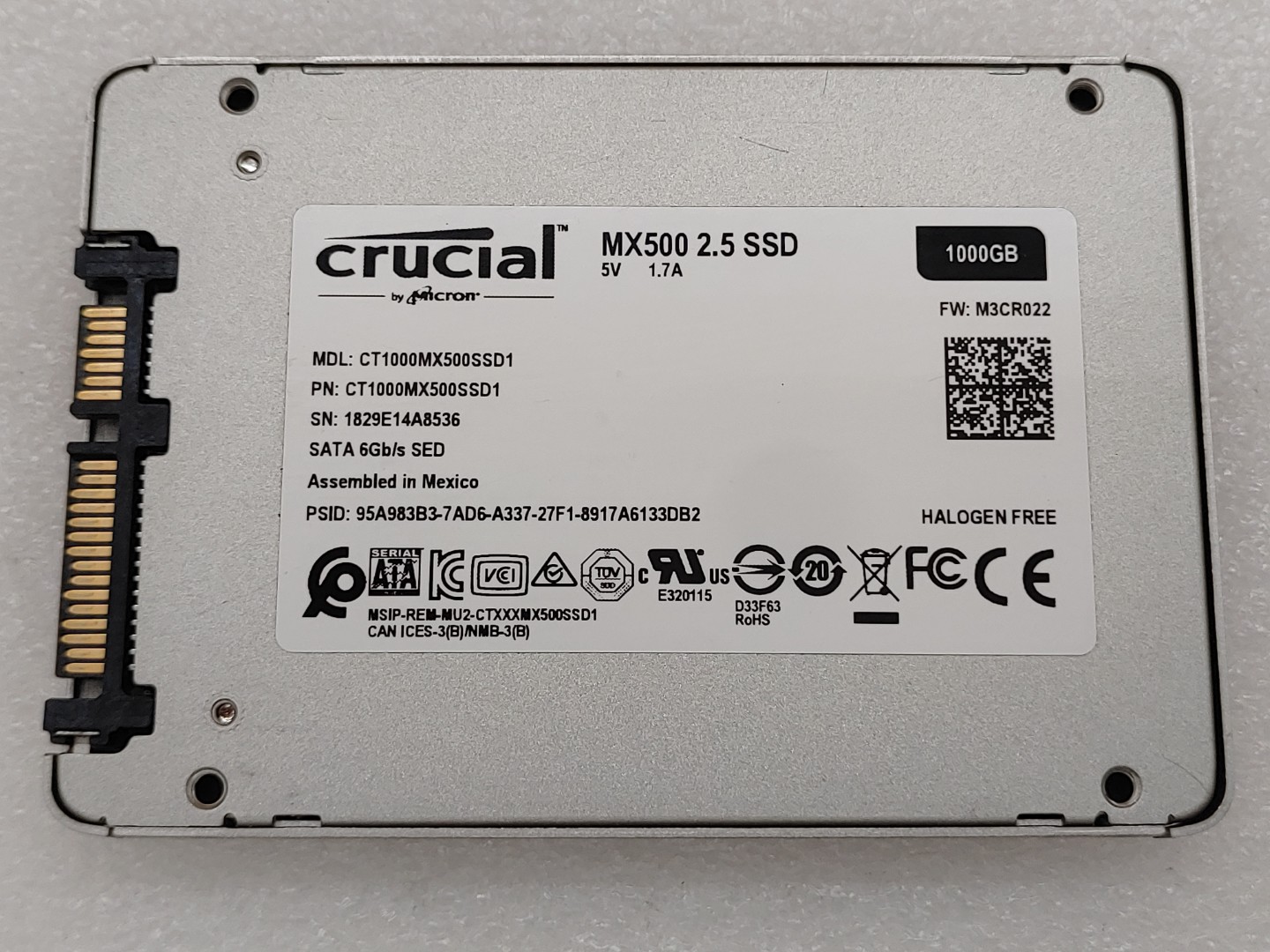 Crucial MX500 1000GB 2.5" SATA 6Gb/s Internal SSD CT1000MX500SSD1 (94% Health) - Image 5