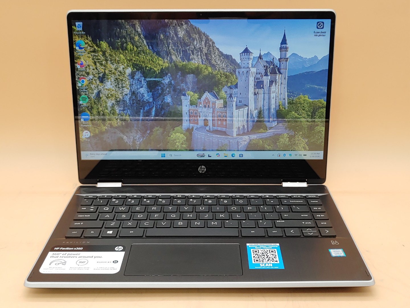 HP Pavilion x360 14m-dh0001dx 14" Touch i3-8145U 8GB 128GB SSD Win11 **NO A/C**