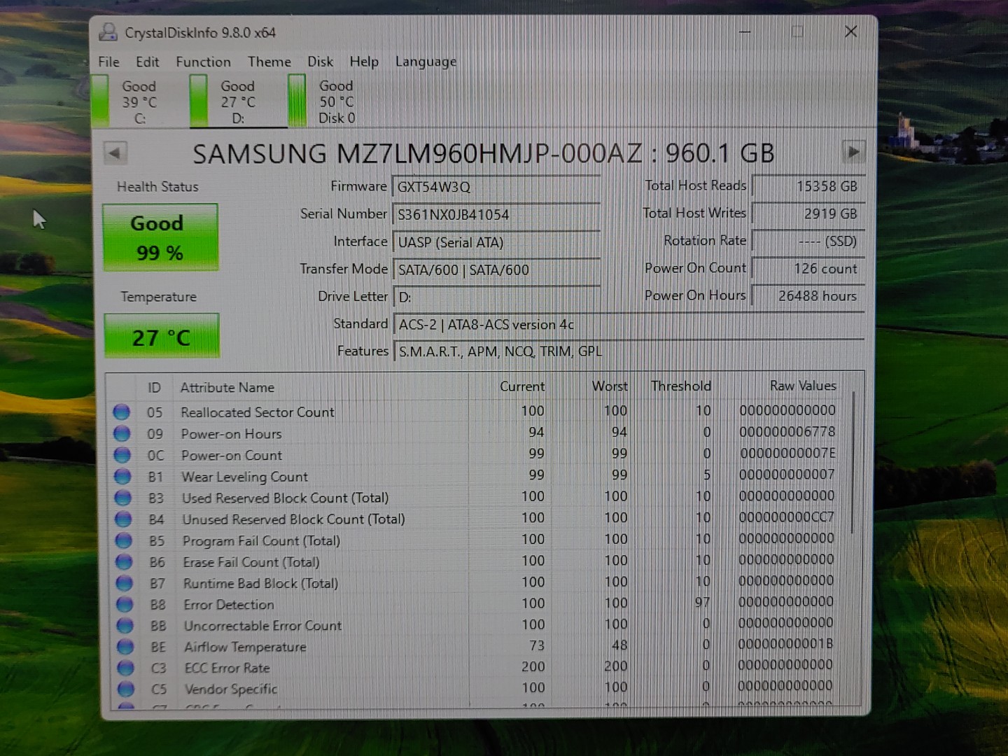 Samsung PM863a 960GB 2.5" SATA SSD 6Gbp/s MZ-7LM960N (99% Health) **READ** - Image 2
