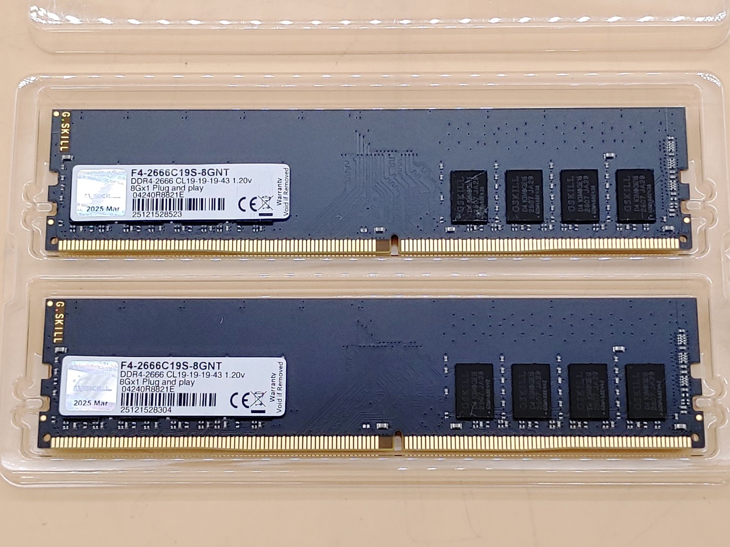 G.Skill 16GB (2x8GB) DDR4 2666MHz Desktop Gaming RAM (F4-2666C19S-8GNT)