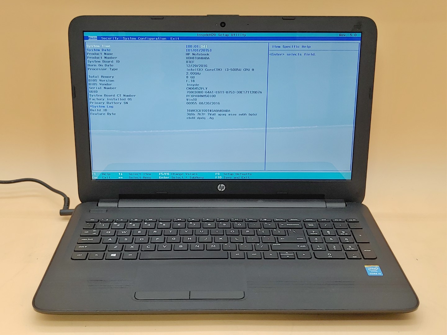 HP Notebook 15-ay071nr 15.6" Touch i3-5005U 8GB 1TB HDD *NO OS/NO AC* *BAD BATT*