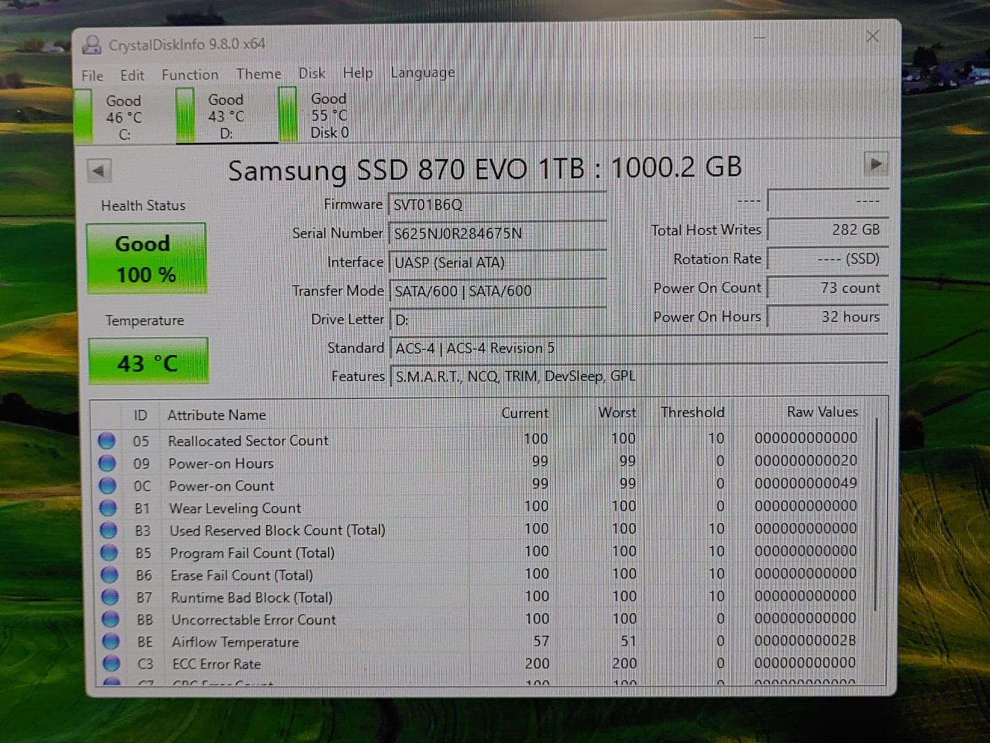 Samsung 870 EVO 1TB 2.5" SATA III V-NAND MZ-77E1T0 Internal SSD (100% Health) - Image 2