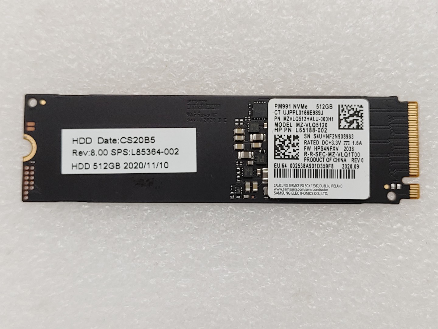 Samsung 512GB PM991 NVMe M.2 Internal Solid State Drive MZ-VLQ5120 (97% Health)