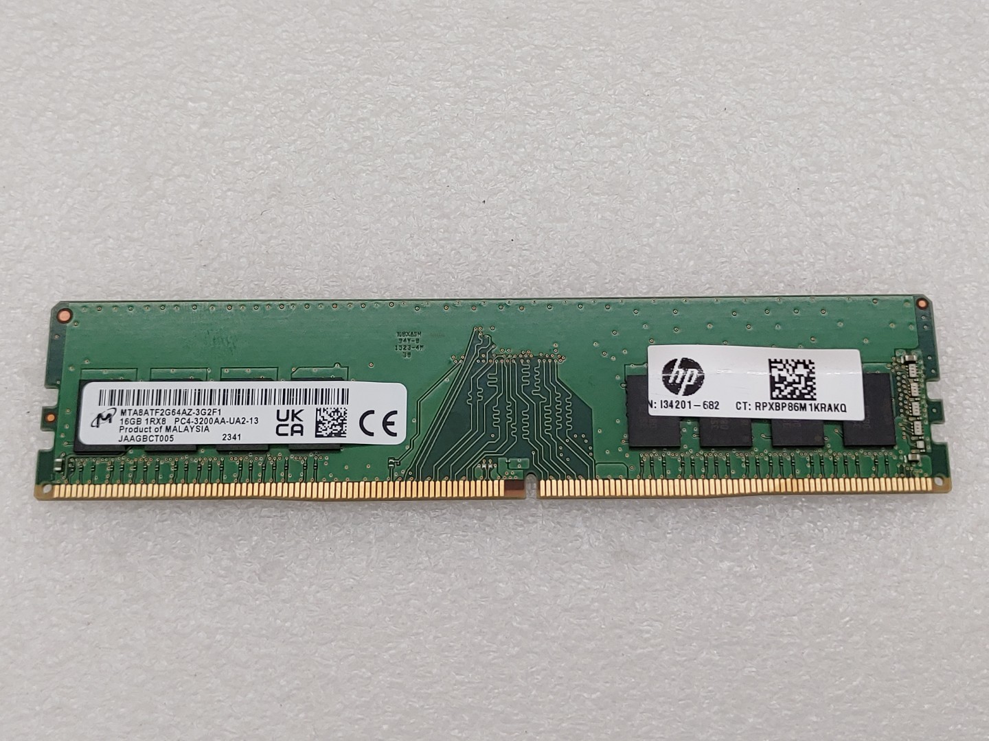 Micron 16GB 1RX8 PC4-3200 DDR4 MTA8ATF2G64AZ-3G2F1 DIMM NON-ECC Memory Ram