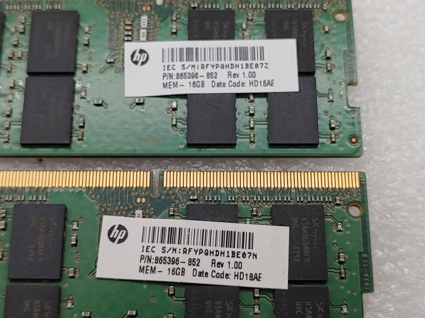 SK Hynix 16GB 2Rx8 PC4-2400T HMA82GS6AFR8N-UH SODIMM Laptop Memory - LOT of (2) - Image 3